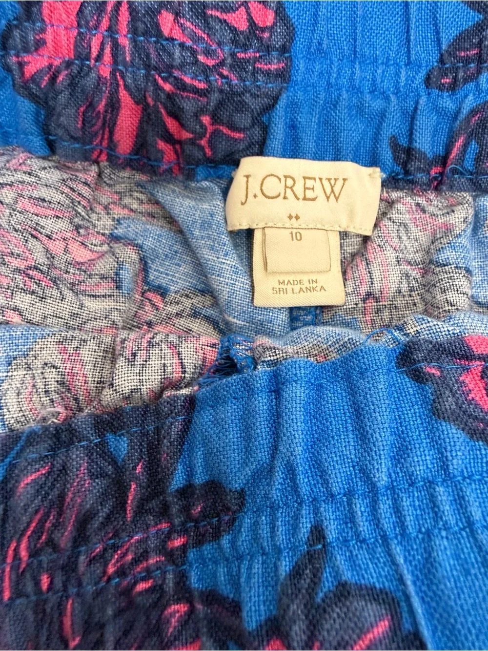 J.Crew Hawaiian Tropical Floral Print Linen Blend Pull On Boardwalk Short 10